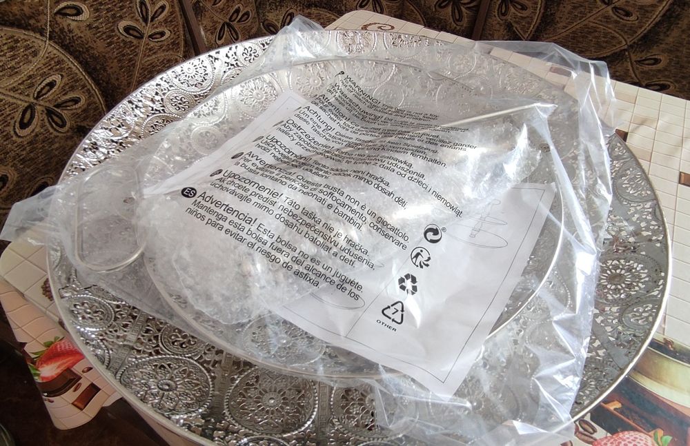 Patera dwupoziomowa kolor srebny, ażurowa ze wzorami 49cm/34cm