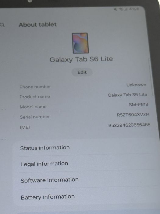 Samsung Galaxy Tab S6 Lite