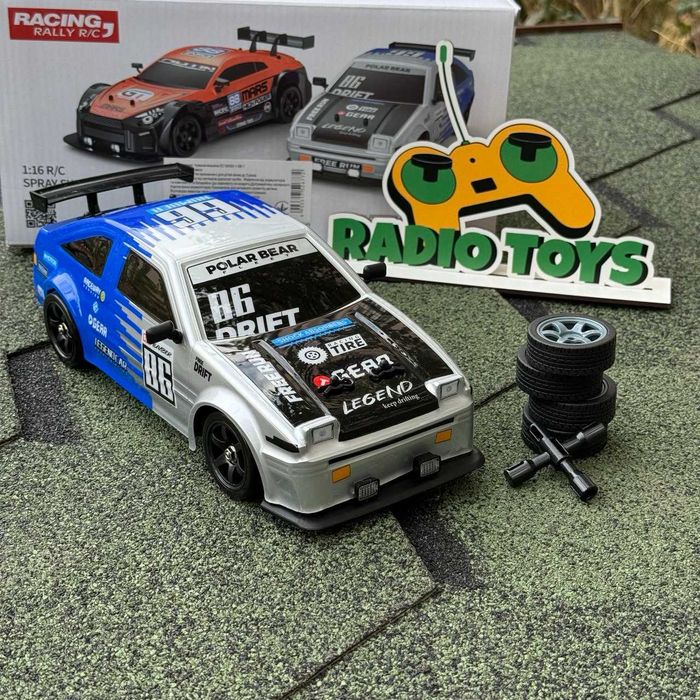 Машинка для дрифту на радіоуправлінні Toyota Trueno AE86 1:16 . Дрифт