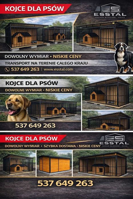 Kojec dla Psa , Klatka dla Psa , Zagroda , Zadaszenie  - ESSTAL-