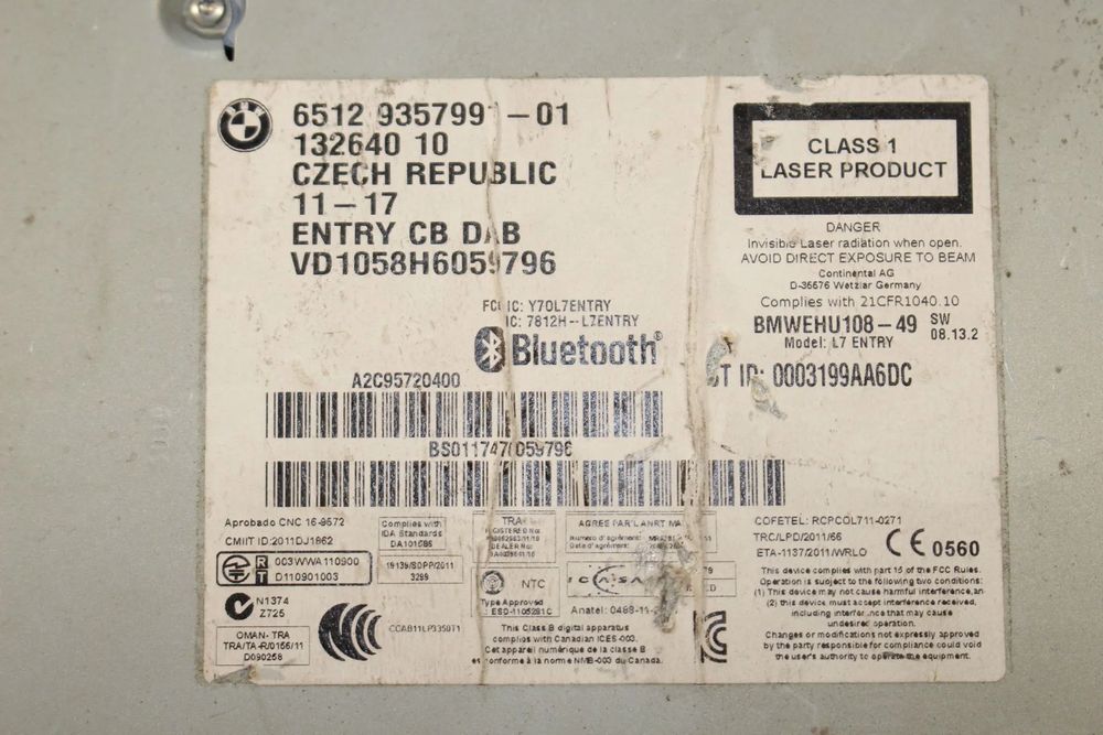 Rádio / auto-rádio BMW 1 (F20)
