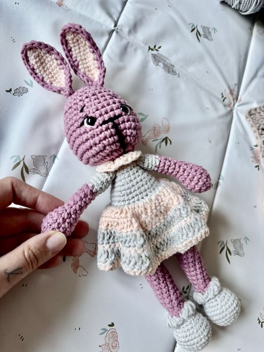 Śliczny króliczek na prezent maskotka dla dziecka rękodzieło