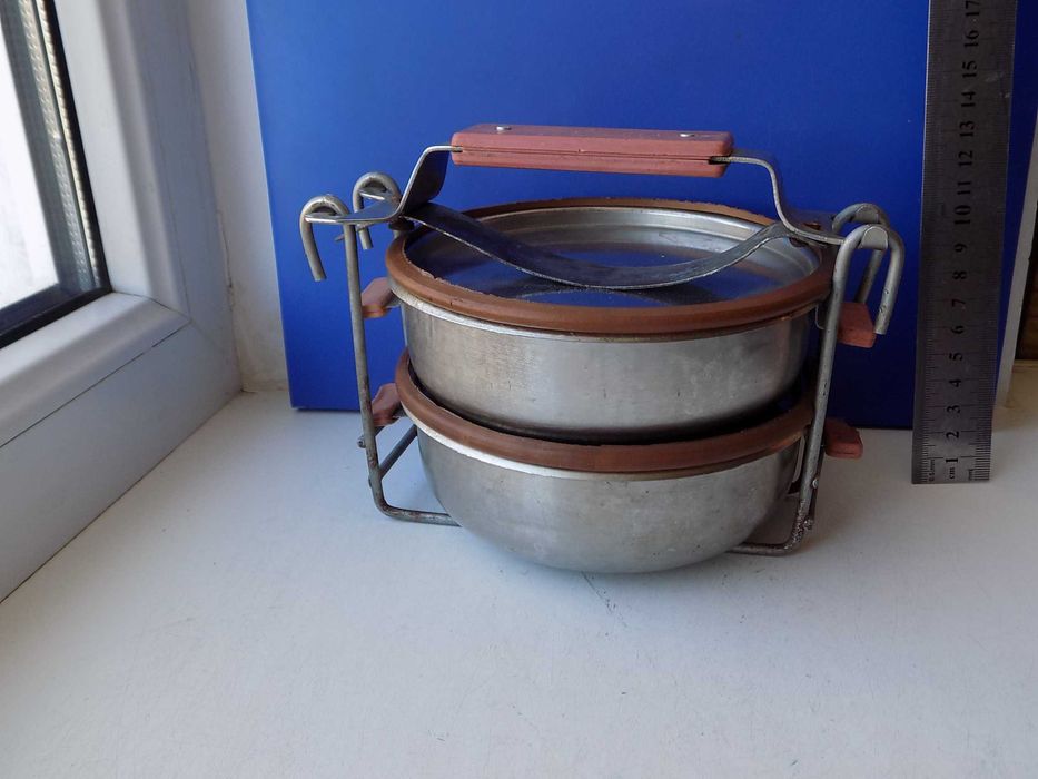 Контейнер пищевой из нержавеющей стали из 2 судков толстая нержавейка