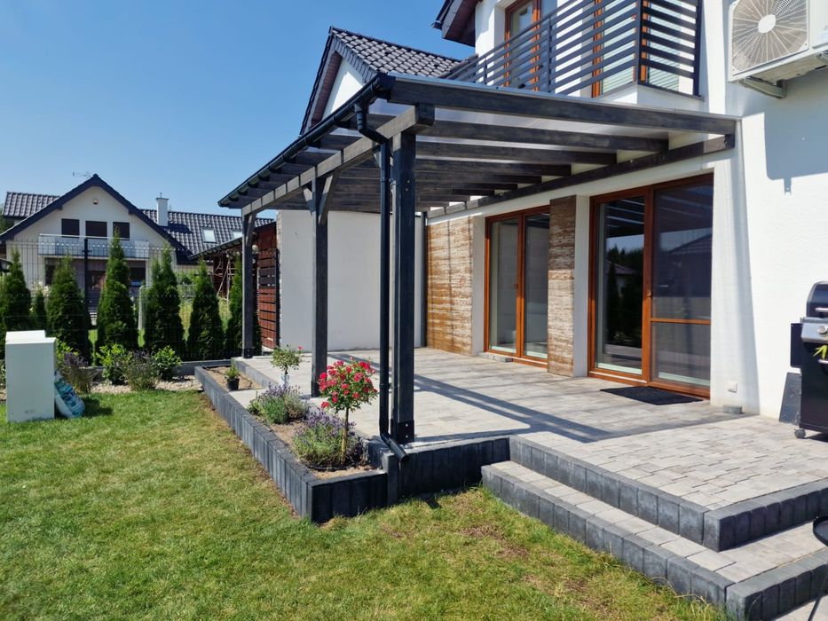 Zadaszenie tarasu , ruchome żaluzje,  poliweglan