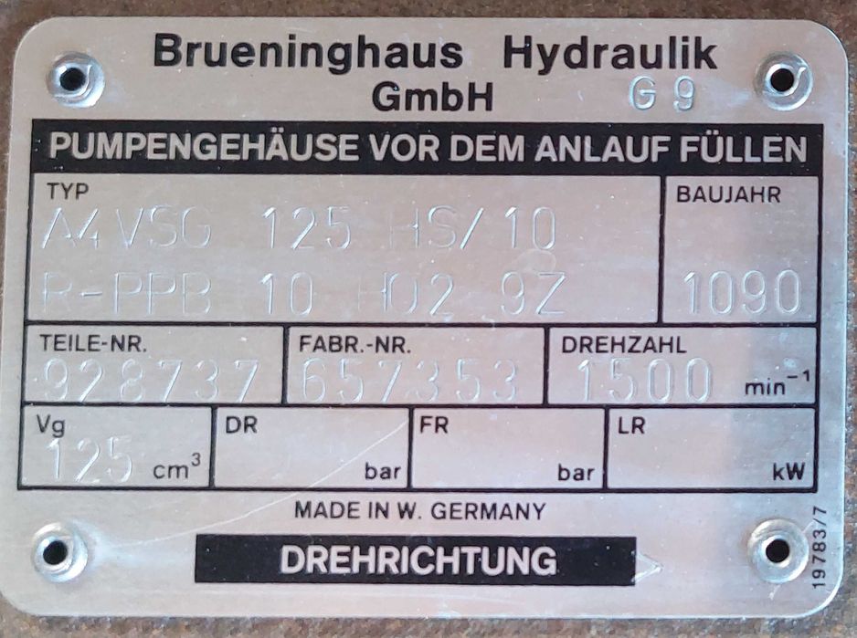 Pompa hydrauliczna REXROTH Brueninghaus Hydraulik GmbH
