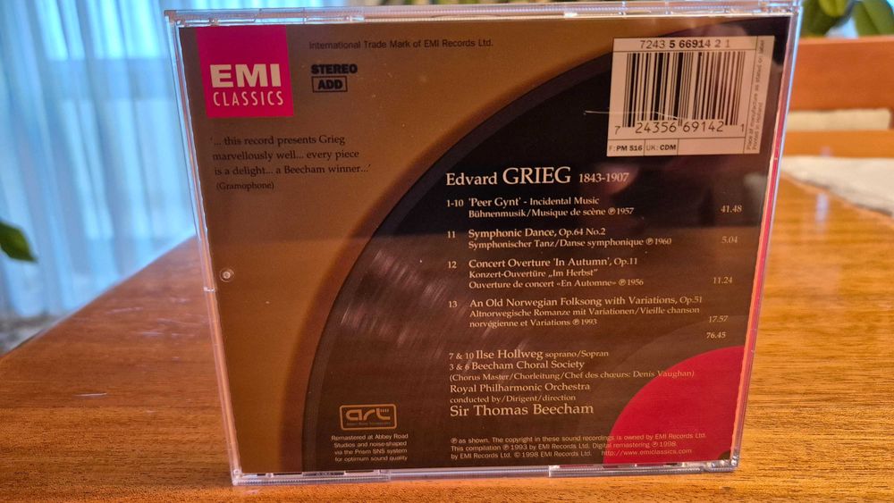 Vendo CD Música Clássica "Peer Gynt Suites 1 & 2", de EDVARD GRIEG !