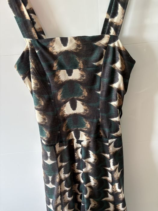 Vestido Mango Alças forrado castanho