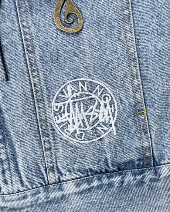 Куртка Stussy x Dries Van Noten Hand-Stencilled Denim Jacket Washed Blue