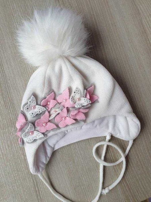 Зимняя шапка для девочки (Польша) 4-9 месяцев