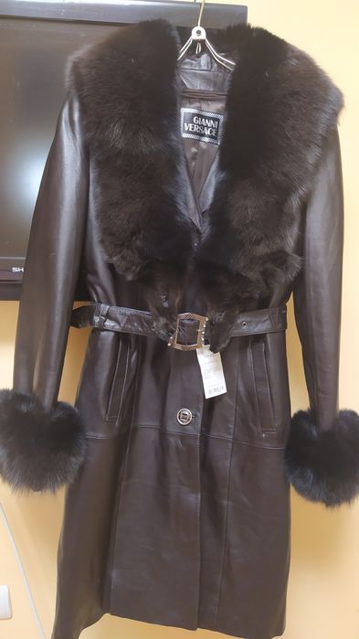 Шкіряне пальто, плащ Versace (Італія) нове