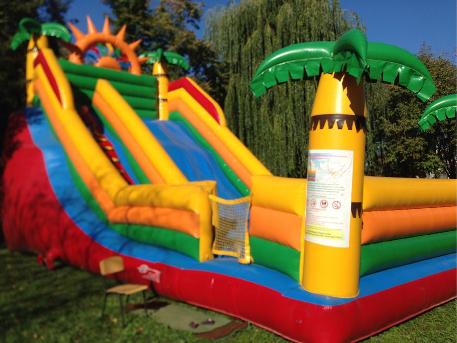 Оренда, батут гірка, горка, надувний батут гірка, солодка вата