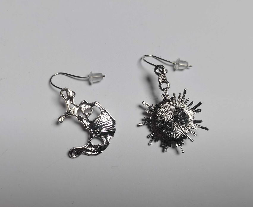 Piękne kolczyki: księżyc i słońce (boho, vintage, alternative)