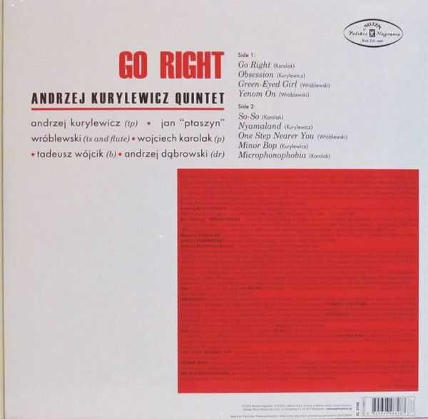 Andrzej Kurylewicz Quintet ‎– Go Right 2016 NOWY zafoliowany
