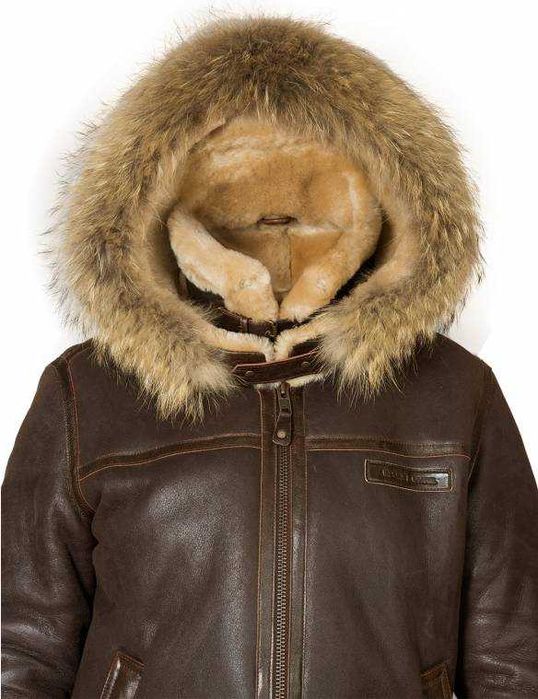 Дубленка с овчины с капюшоном