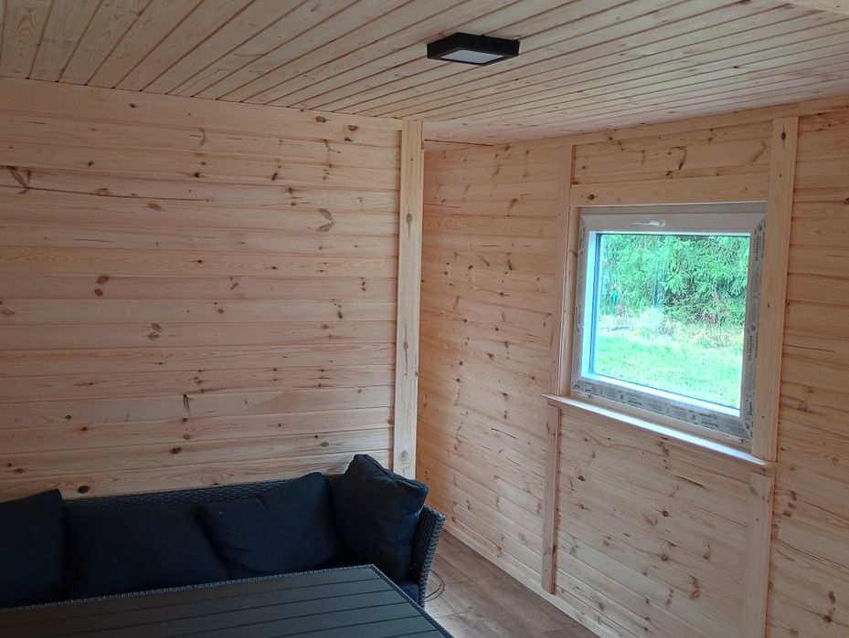 Domek drewniany mobilny ocieplony , całoroczny , angielski 3x7