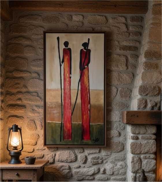 Guardião das Origens Quadro Original em Acrílico – 30x60cm