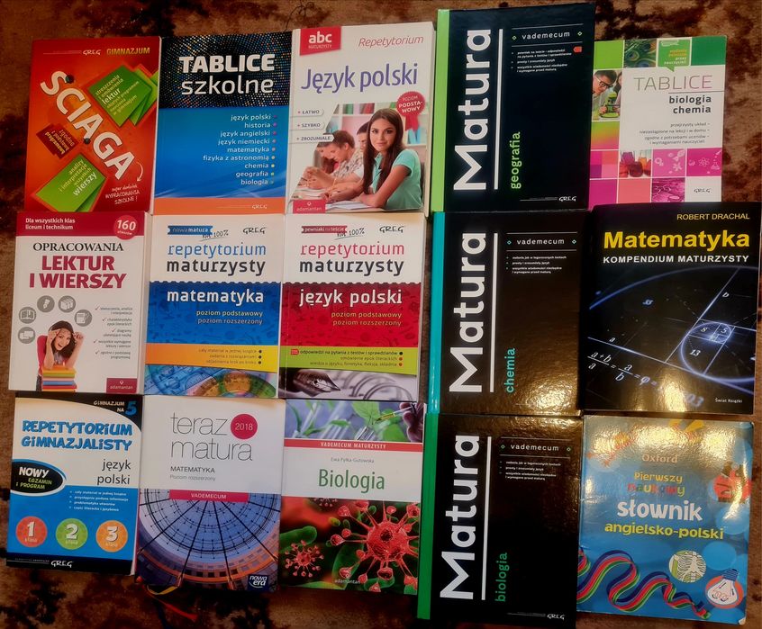 Książki repetytoria zeszyty pomoce naukowe vademecum