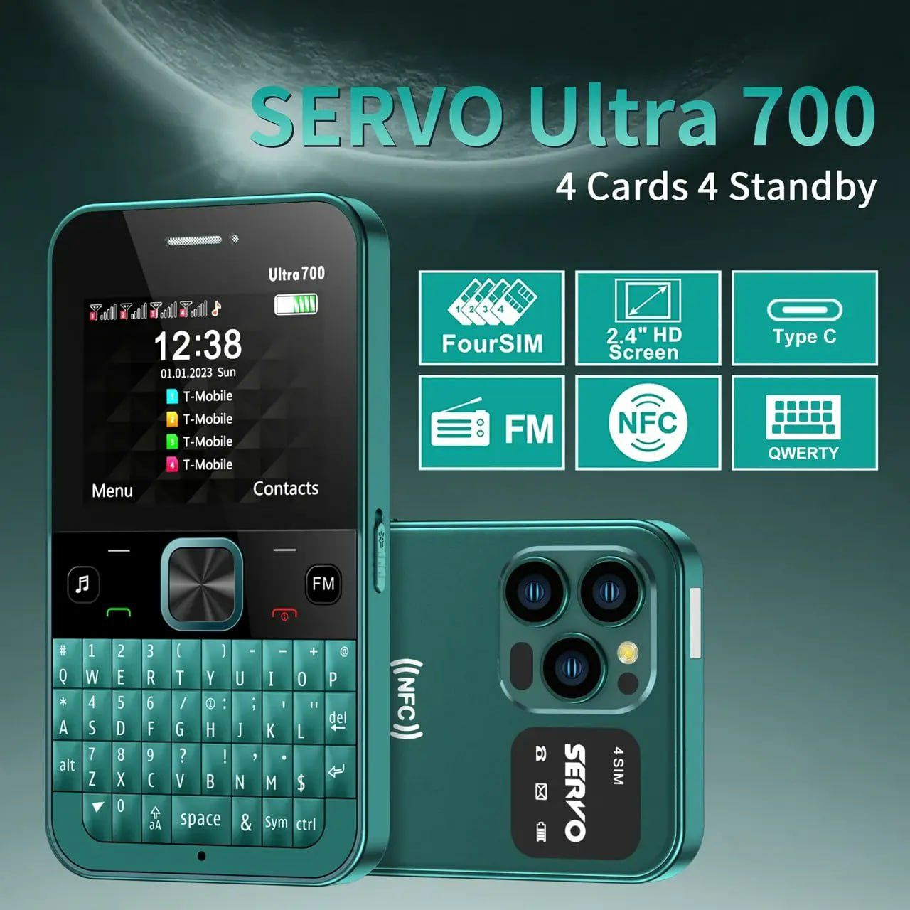 Телефон Servo 4 sim- карты: 1 200 грн. - Стационарные телефоны Днепр на Olx