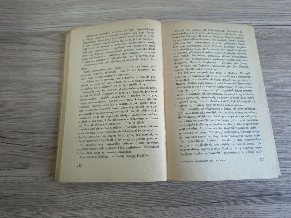 Książka Byłem adiutantem gen. Andersa – J. Klimkowski – 1959 – MON –