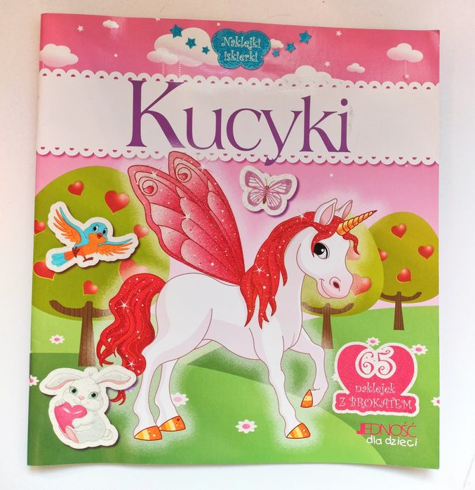 Kucyki koniki książeczka z naklejkami album brokatowe jednorożec pegaz