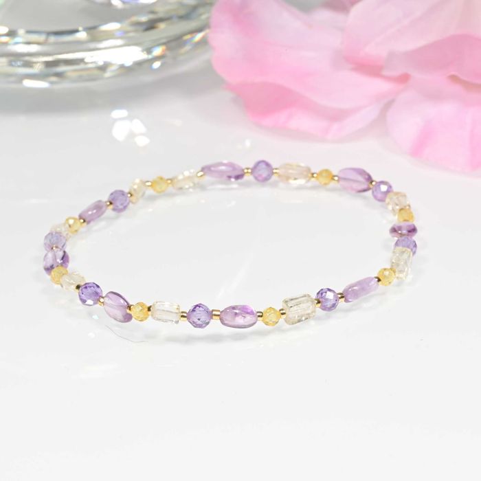 Bransoletka Ametyst, Cytryn, cyrkonia