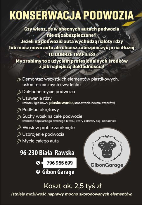 Konserwacja podwozia - zabezpieczenie