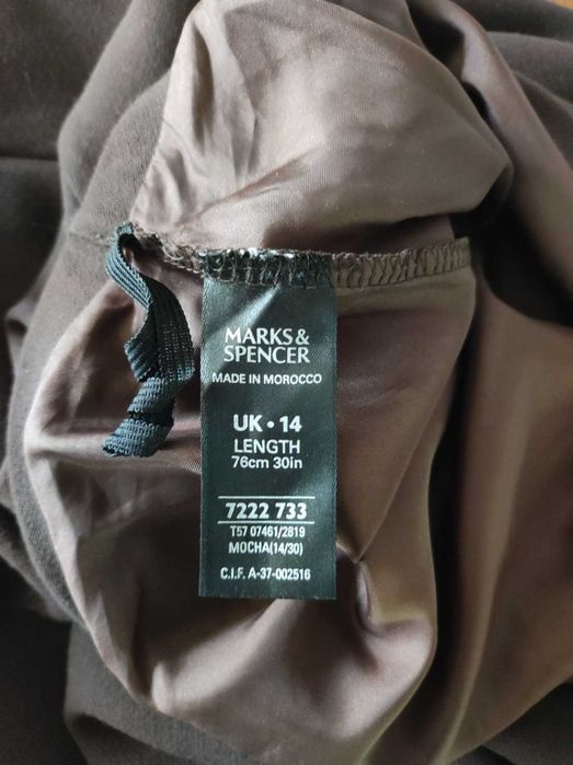 Marks & Spencer spódnica lejąca kobieca czekoladowa rozszerzana
