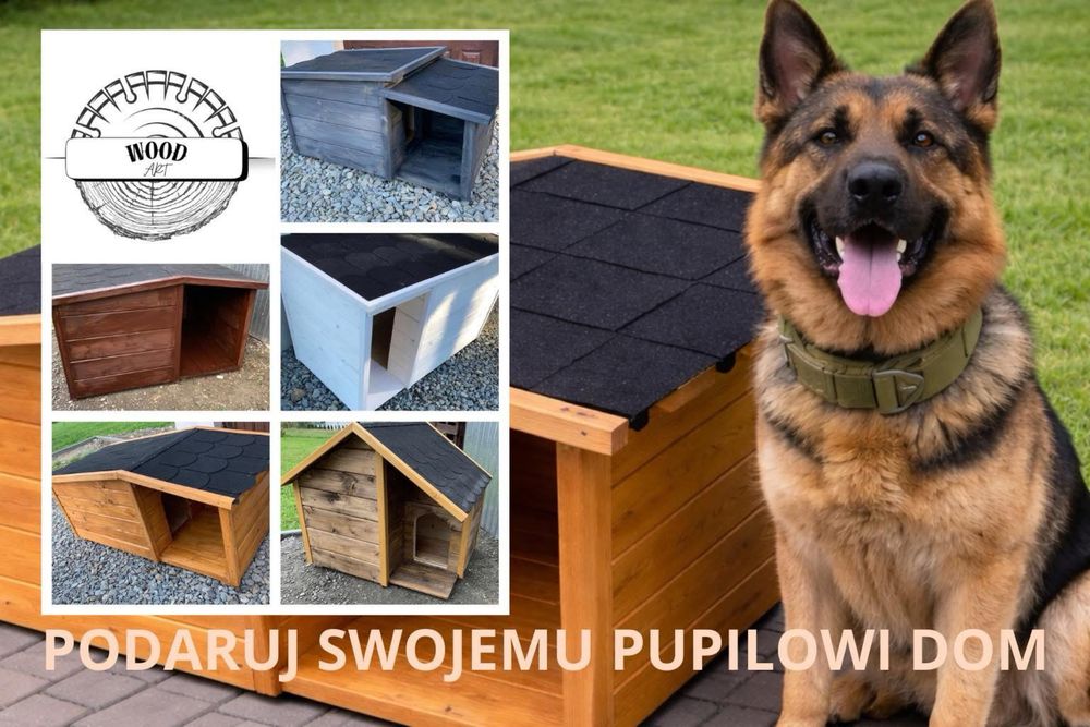 Buda ocieplana dla psa z przedsionkiem