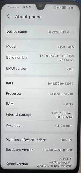 Huawei P30 Lite Sem garantia