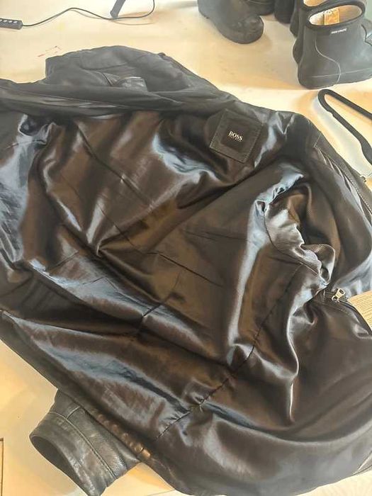 Klasyczna kurtka skórzana biker Hugo Boss r. XXL 56