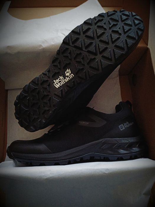 Profesjonalne Jack Wolfskin czarne buty sportowe trekkingowe Softshell