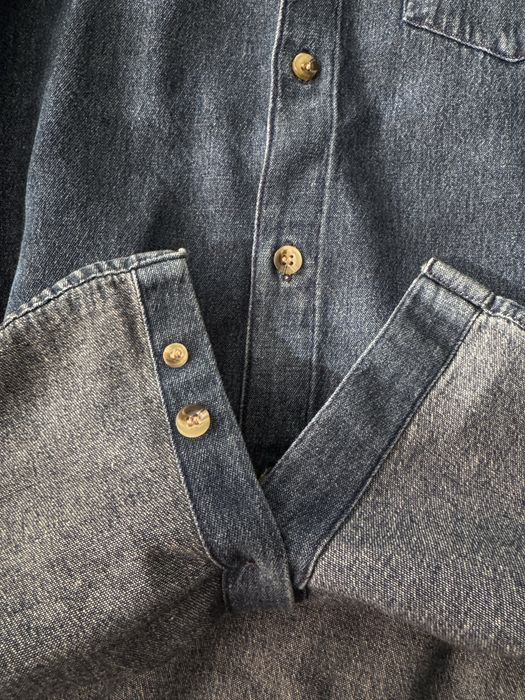 Рубашка Pull&Bear dark blue cotton denim