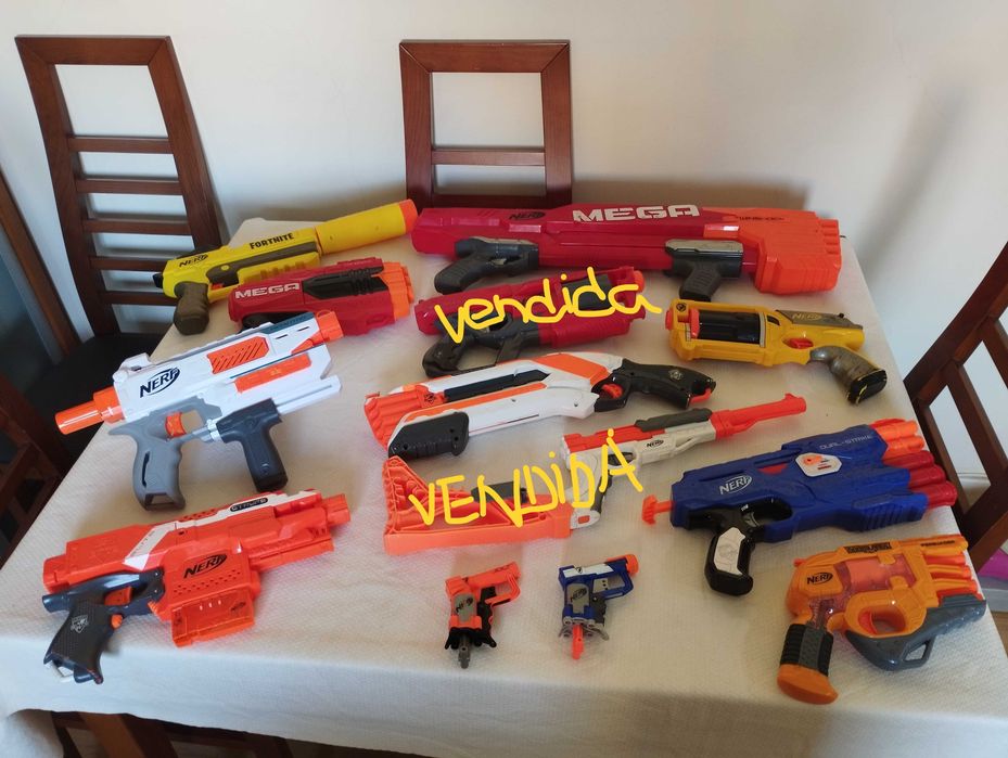Nerfs com diversas cores e formatos