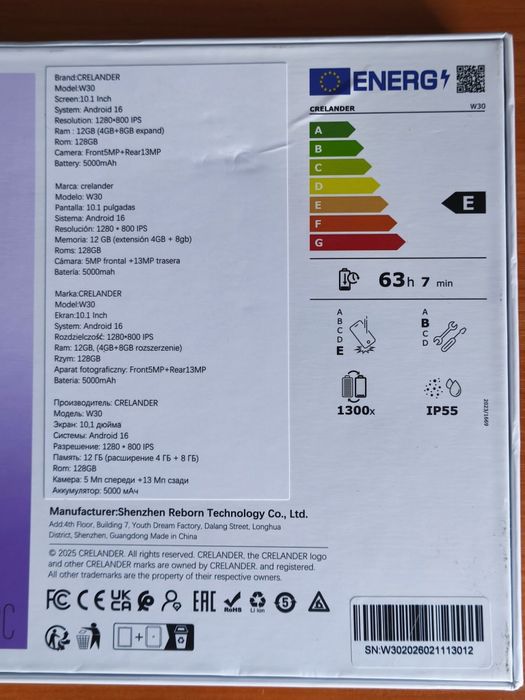 Безкоштовна доставка! Новий планшет crelander w30 12/128 Android 16
