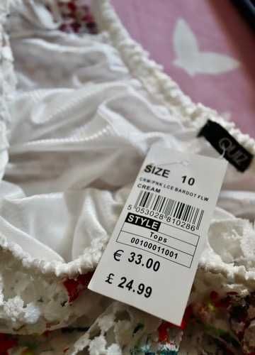 Modna bluzka z krótkim rękawem, Quiz rozmiar 38 nowa #B-19