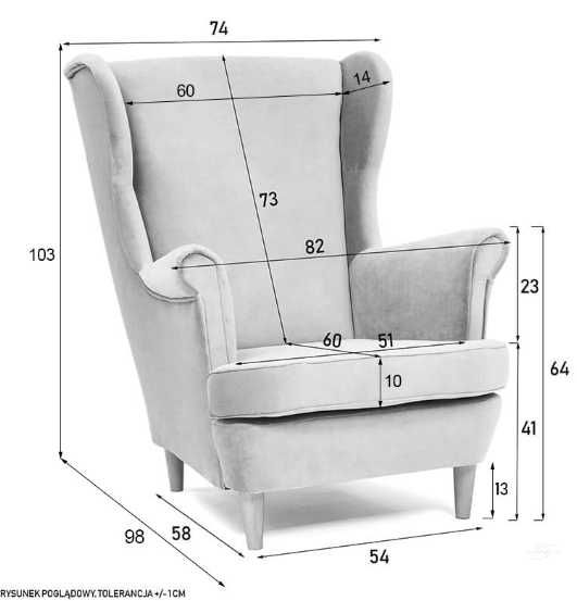 --> Fotel Uszak Wzory Kwiaty