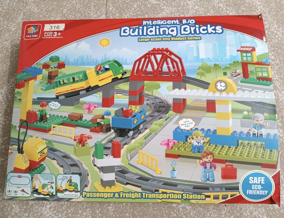 Великий набір конструктор поїзд типу Lego Duplo Лего Дупло (повністю сумісний) в гарному стані з коробкою