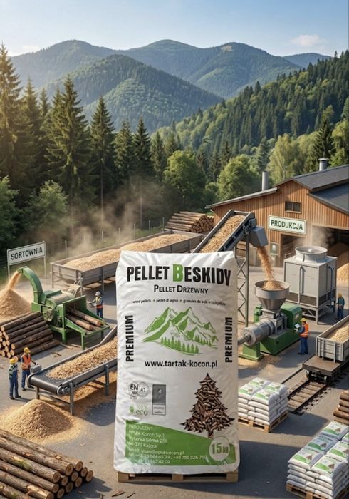 Pellet Pelet Drzewny Certyfikowany Beskidy LAZAR oraz Feniks Olczyk