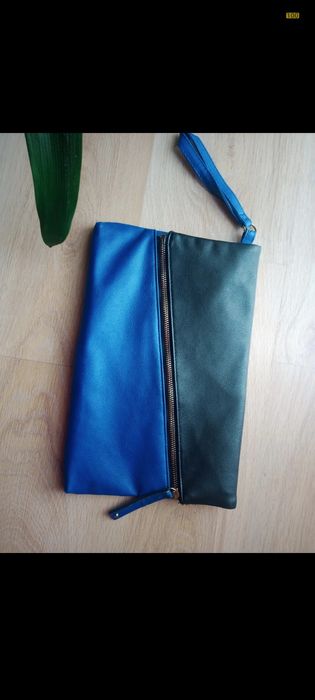 Torebka kopertówka niebiesko czarna