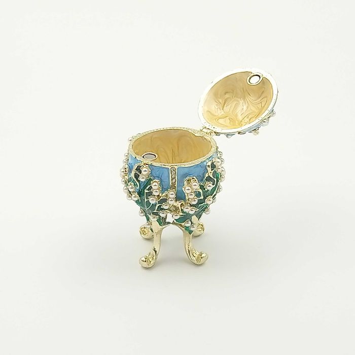 Jajko jajo faberge pojemniki szkatułka niebieskie styl wiktoriański