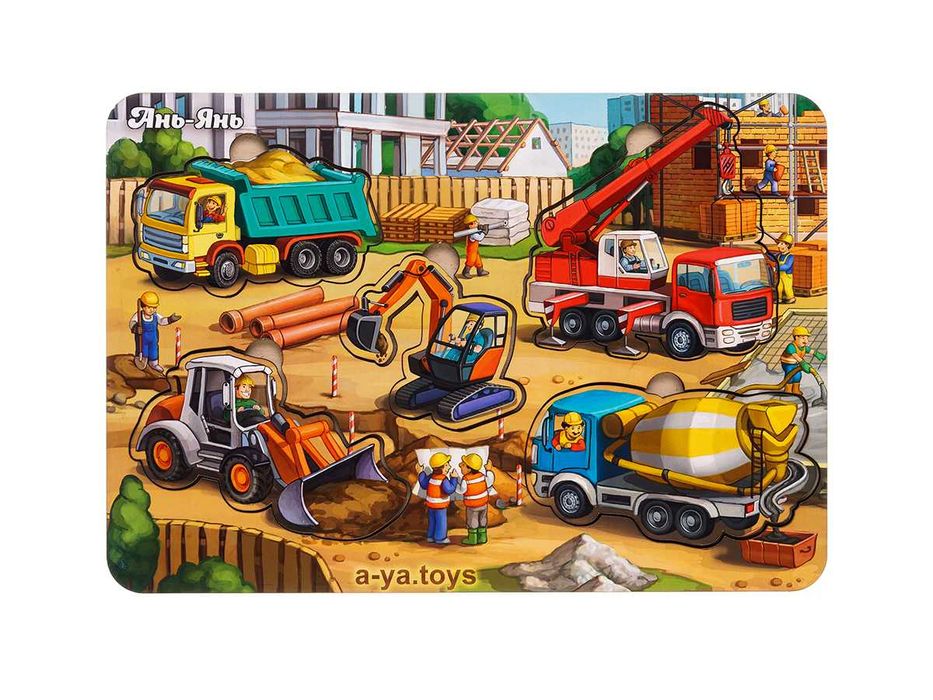 Знижки!Ubee. Дерев'яні пазли: Пожежна, Геометричні фігури, Будівництво