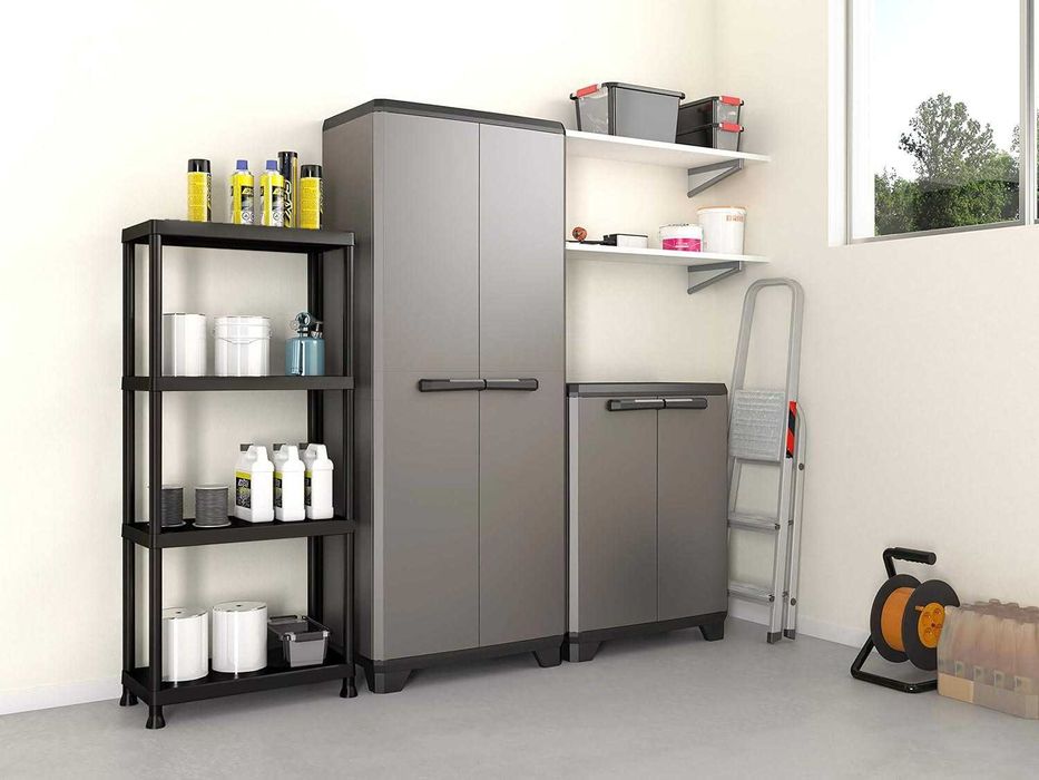 REGAŁ MAGAZYNOWY Mocny Plastikowy do Garażu Piwnicy Spiżarni 4 Półki