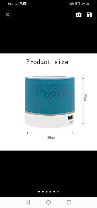 Mini coluna Bluetooth "Blue" (Nova na caixa)64739211257603121