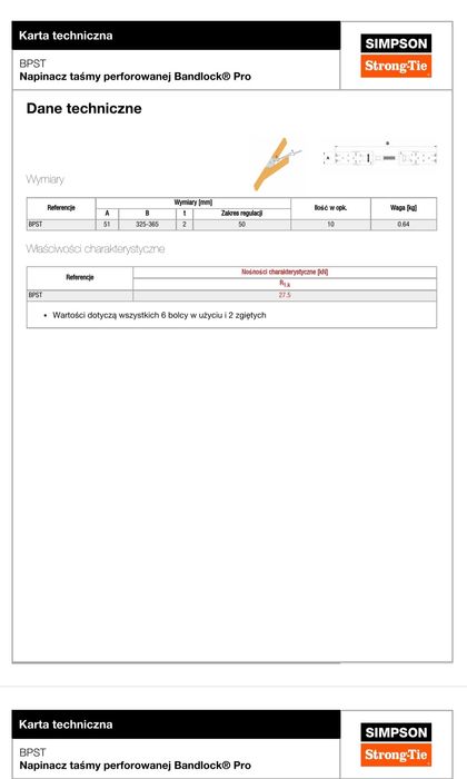 Napinacz taśmy bandlock pro bpst 10 szt. Cena za 1 szt