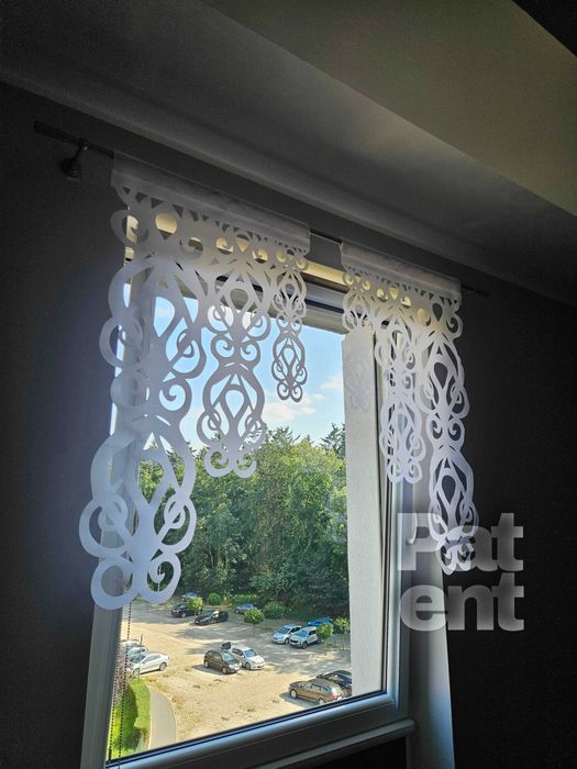 Firana panele ekranowe 60x100 cm żakardowe 2 sztuki na okno białe