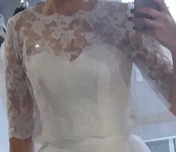 Suknia ślubna Marcator z tiulem+pasek niebieski