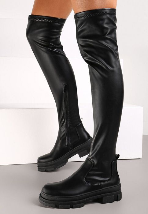 wysokie skórzane buty