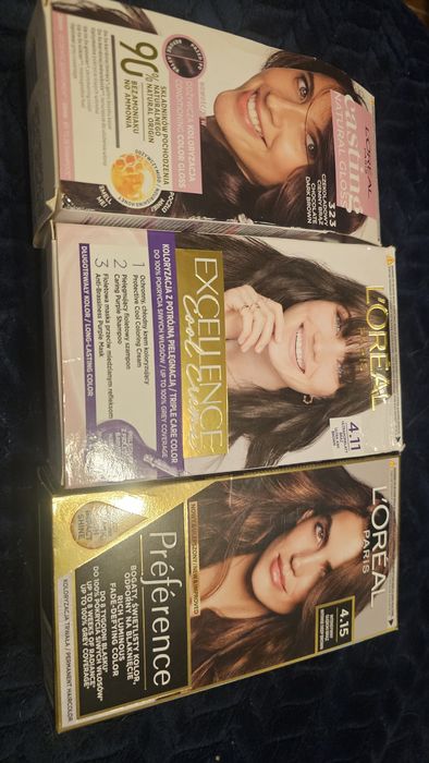 3x farba Loreal brązowe Nowe
