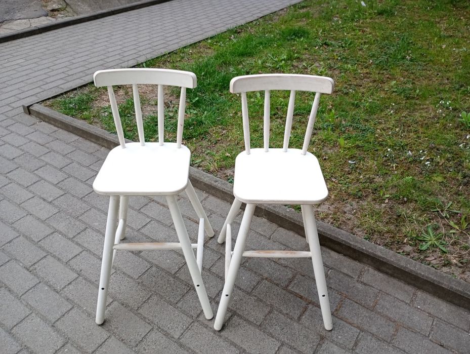 Dwa krzesła krzesełka dla dzieci wysokie Ikea Agam