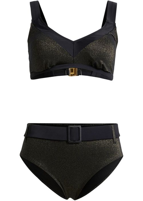 B.P.C ekskluzywne bikini czarne ze złotą nitką r.48